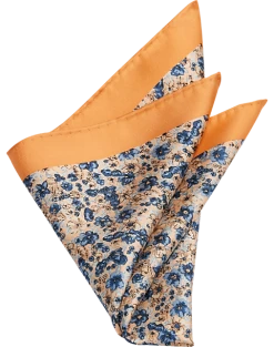 Joseph Abboud Pocket Square, Orange & Blue Floral