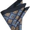 Joseph Abboud Silk Pocket Square, Navy Square Medallion