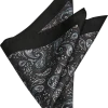Joseph Abboud Silk Pocket Square, Black Paisley -&Collar Shop MW40 8WKE 02 JOSEPH ABBOUD BLACK MAIN