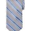 Pronto Uomo Narrow Tie, Blue And Charcoal Stripe -&Collar Shop MW40 8WR6 04 PRONTO UOMO BLU CHAR STRIPE MAIN