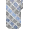 Pronto Uomo Narrow Tie, Charcoal & Blue Grid Stripe -&Collar Shop MW40 8WR7 04 PRONTO UOMO BLU CHAR GRID MAIN