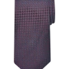Pronto Uomo Narrow Tie, Burgundy Mini Grid -&Collar Shop MW40 8WR8 06 PRONTO UOMO BURG MINI GRID MAIN