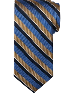 Pronto Uomo Narrow Tie, Gold Stripe