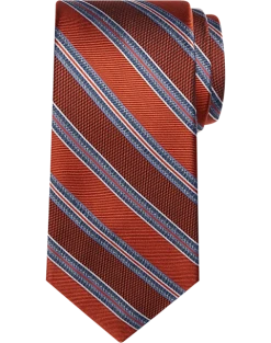 Pronto Uomo Narrow Tie, Orange Stripe