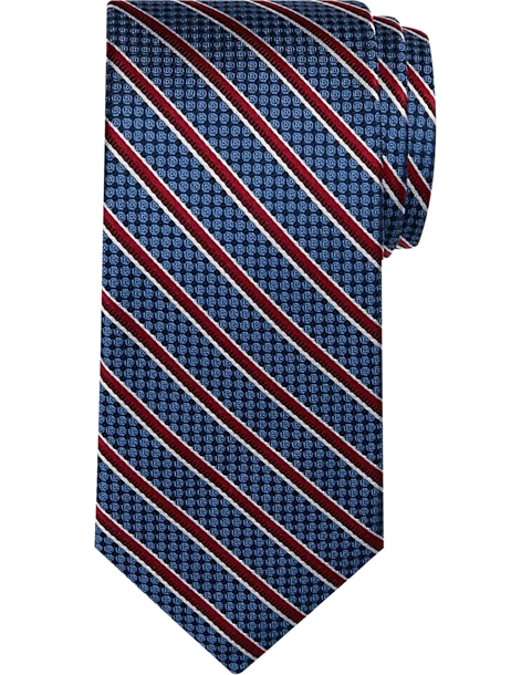 Pronto Uomo Narrow Tie, Burgundy & Blue Stripe 3 Pronto Uomo Narrow Tie, Burgundy & Blue Stripe