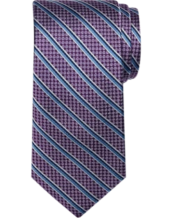Pronto Uomo Narrow Tie, Purple & Blue Stripe