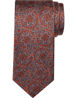 Pronto Uomo Narrow Tie, Orange Medallion