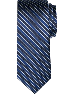 Egara Narrow Tie, Navy Stripe