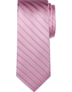 Egara Narrow Tie, Pink Stripe