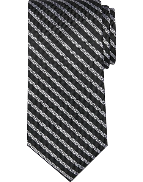 Calvin Klein Narrow Tie, Silver-Gray And Black Stripe 3 Calvin Klein Narrow Tie, Silver-Gray And Black Stripe