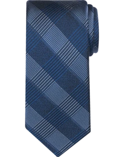 Calvin Klein Narrow Tie, Dark Blue Tonal Plaid