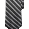 Calvin Klein Narrow Tie, Black & Gray Stripe