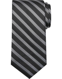 Calvin Klein Narrow Tie, Black & Gray Stripe