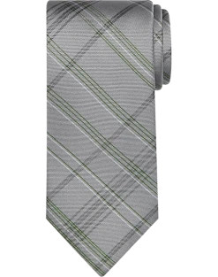 Calvin Klein Narrow Tie, Green Plaid