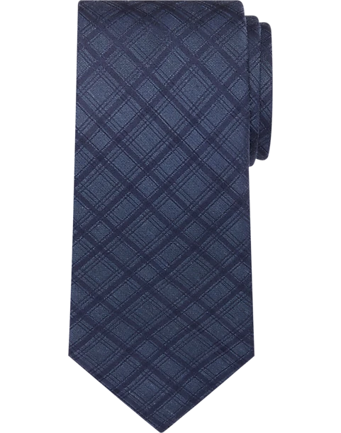 Calvin Klein Narrow Tie, Blue Tonal Plaid 3 Calvin Klein Narrow Tie, Blue Tonal Plaid