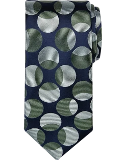 Awearness Kenneth Cole Narrow Tie, Olive Overlapping Dot