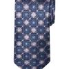 Awearness Kenneth Cole Narrow Tie, Navy And Lilac Floret Medallion -&Collar Shop MW40 8X28 71 AWEARNESS KENNETH COLE LILAC MAIN