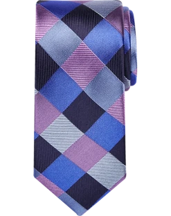 Awearness Kenneth Cole Narrow Tie, Purple Patchwork