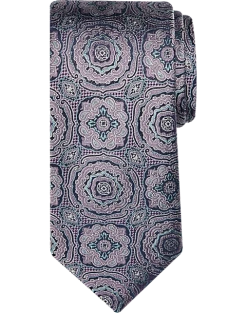 Awearness Kenneth Cole Narrow Tie, Lilac Filigree Medallion