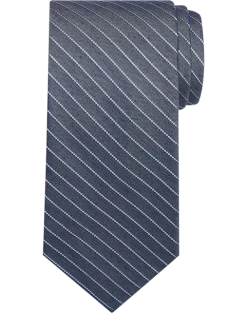 Awearness Kenneth Cole Narrow Tie, Navy Gessato Stripe