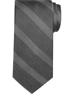 Awearness Kenneth Cole Narrow Tie, Charcoal Calvino Stripe