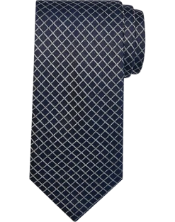 Awearness Kenneth Cole Narrow Tie, Navy Grid