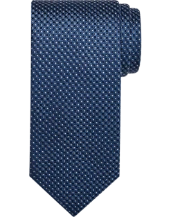 Pronto Uomo Narrow Tie, Navy Circle Dot
