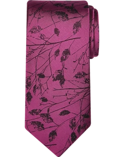 Pronto Uomo Narrow Tie, Fuchsia Marsh Twigs