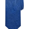 Pronto Uomo Narrow Tie, Blue Paisley -&Collar Shop MW40 8X2U 01 PRONTO UOMO NAVY MAIN
