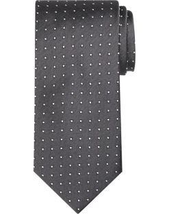 Pronto Uomo Narrow Tie, Charcoal Dot