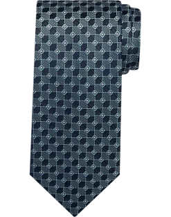 Pronto Uomo Narrow Tie, Teal Check