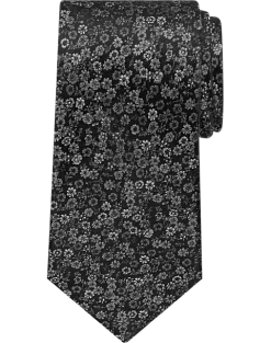 Awearness Kenneth Cole Narrow Tie, Black Mini Fiore