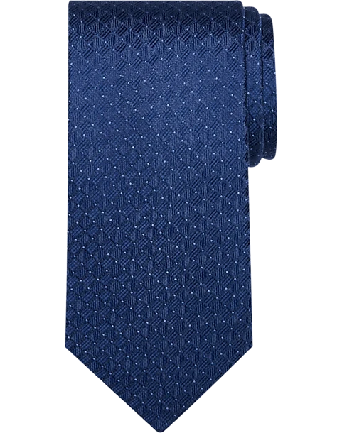 Pronto Uomo Narrow Tie, Blue Tonal Grid 3 Pronto Uomo Narrow Tie, Blue Tonal Grid