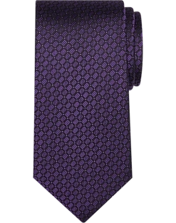 Pronto Uomo Narrow Tie, Plum Tonal Grid