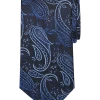 Pronto Uomo Narrow Tie, Blue Paisley -&Collar Shop MW40 8XJK 04 PRONTO UOMO BLUE PAISLEY MAIN