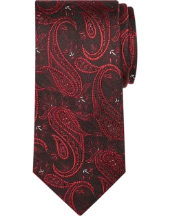 Pronto Uomo Narrow Tie, Burgundy Paisley