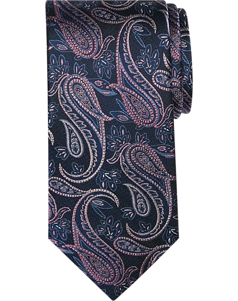 Pronto Uomo Narrow Tie, Pink Paisley 3 Pronto Uomo Narrow Tie, Pink Paisley