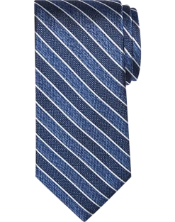 Pronto Uomo Narrow Tie, Blue Stripe