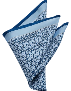 Pronto Uomo Pocket Square, Navy Square And Dot