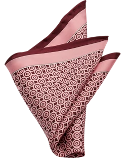 Pronto Uomo Pocket Square, Burgundy Square And Dot