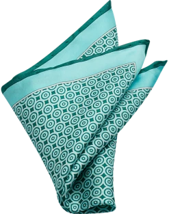 Pronto Uomo Pocket Square, Green Square And Dot