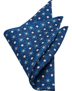 Pronto Uomo Pocket Square, Navy Medallion