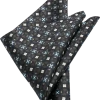 Pronto Uomo Pocket Square, Black Medallion -&Collar Shop MW40 8XJP 02 PRONTO UOMO BLACK MAIN
