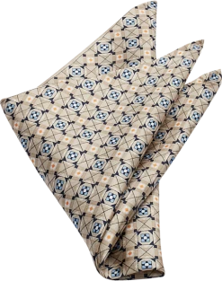 Pronto Uomo Pocket Square, Taupe Medallion