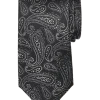 Pronto Uomo Narrow Tie, Black Tonal Paisley -&Collar Shop MW40 8XJW 02 PRONTO UOMO BLK PAISLEY MAIN