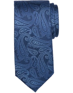 Pronto Uomo Narrow Tie, Blue Tonal Paisley