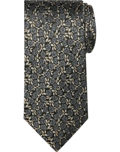 Pronto Uomo Narrow Tie, Black Floral