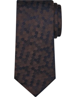 Pronto Uomo Narrow Tie, Brown Dot