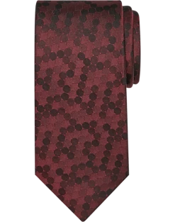Pronto Uomo Narrow Tie, Burgundy Dot
