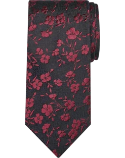 Pronto Uomo Narrow Tie, Red Floral